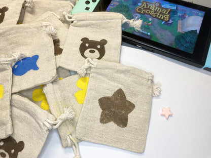 Animal Crossing Inspired Drawstring Bag